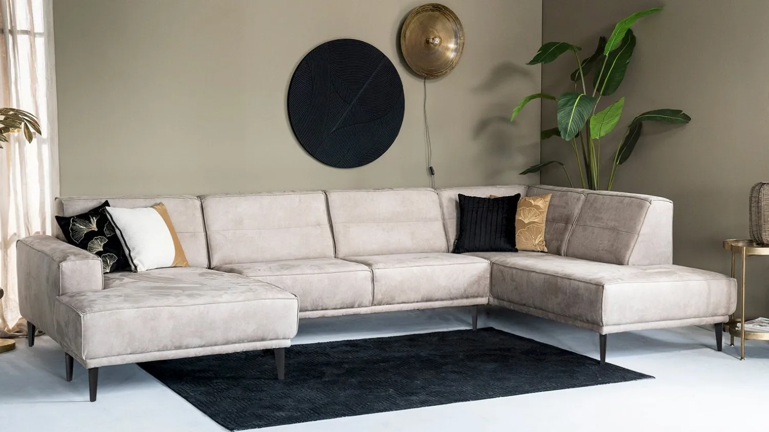 U-Banken|Elementenbanken-Sevn Sef Hoekbank Beige. Naturel