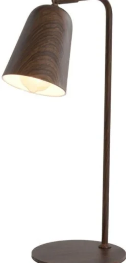 Moderne Tafellampen|Tafellampen-Trendhopper Selamo Tafellamp Houtprint Donkerbruin