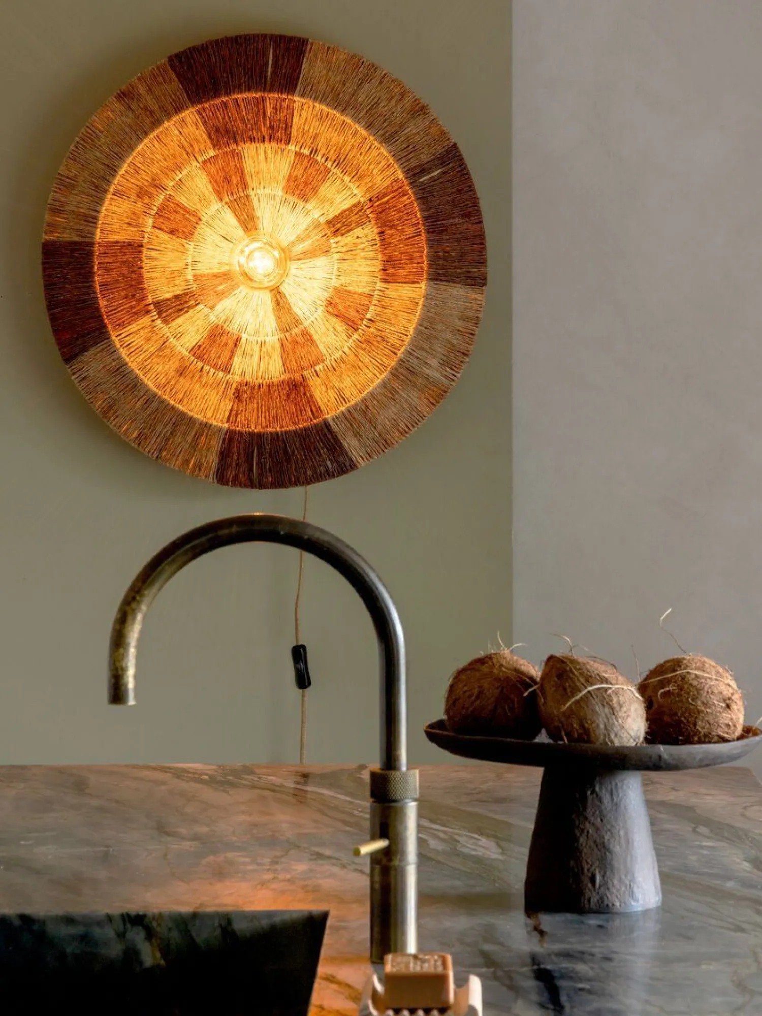Wandlampen|Wandlampen-Good&Mojo Serengeti L Wandlamp Brown, Natural