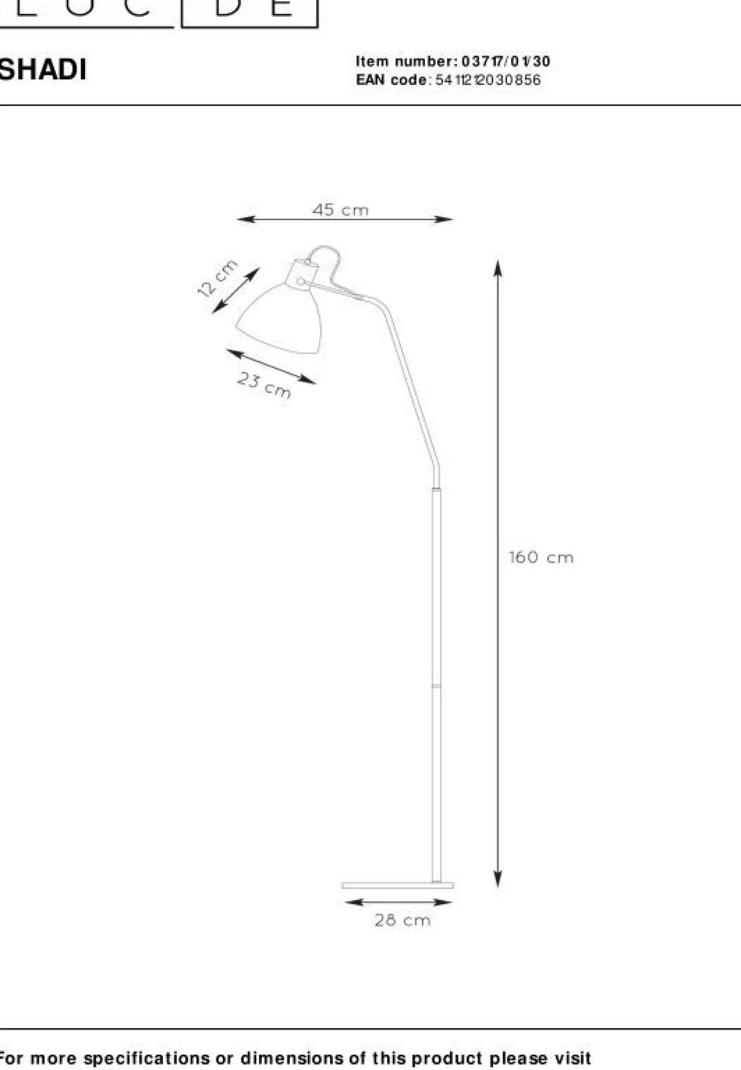 Industriële Vloerlampen|Vloerlampen-Lucide Shadi Vloerlamp Zwart