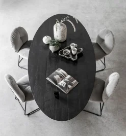 Houten Eettafels|Ovale Eettafels-DTP Home Shape Ovaal Eettafel Zwart