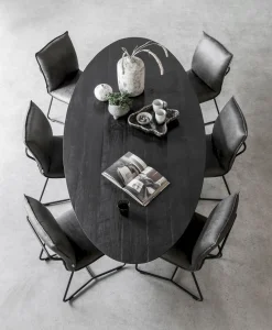 Houten Eettafels|Ovale Eettafels-DTP Home Shape Ovaal Eettafel Zwart