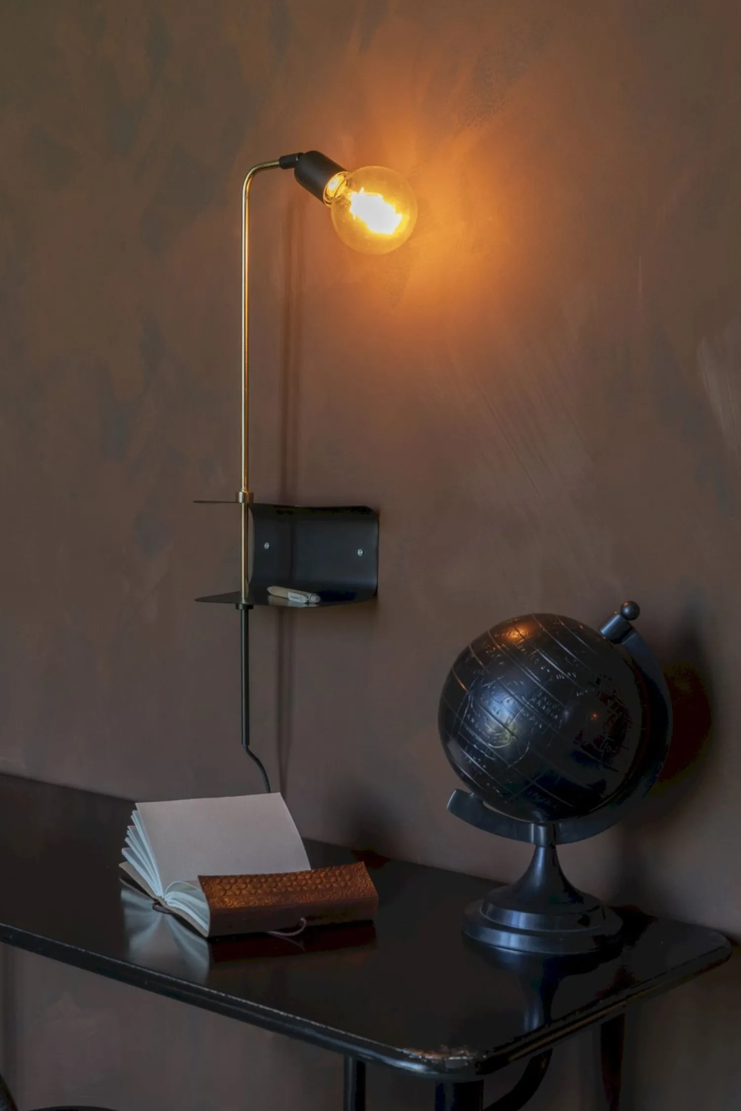 Wandlampen|Wandlampen-Dutchbone Shaw Wandlamp Black