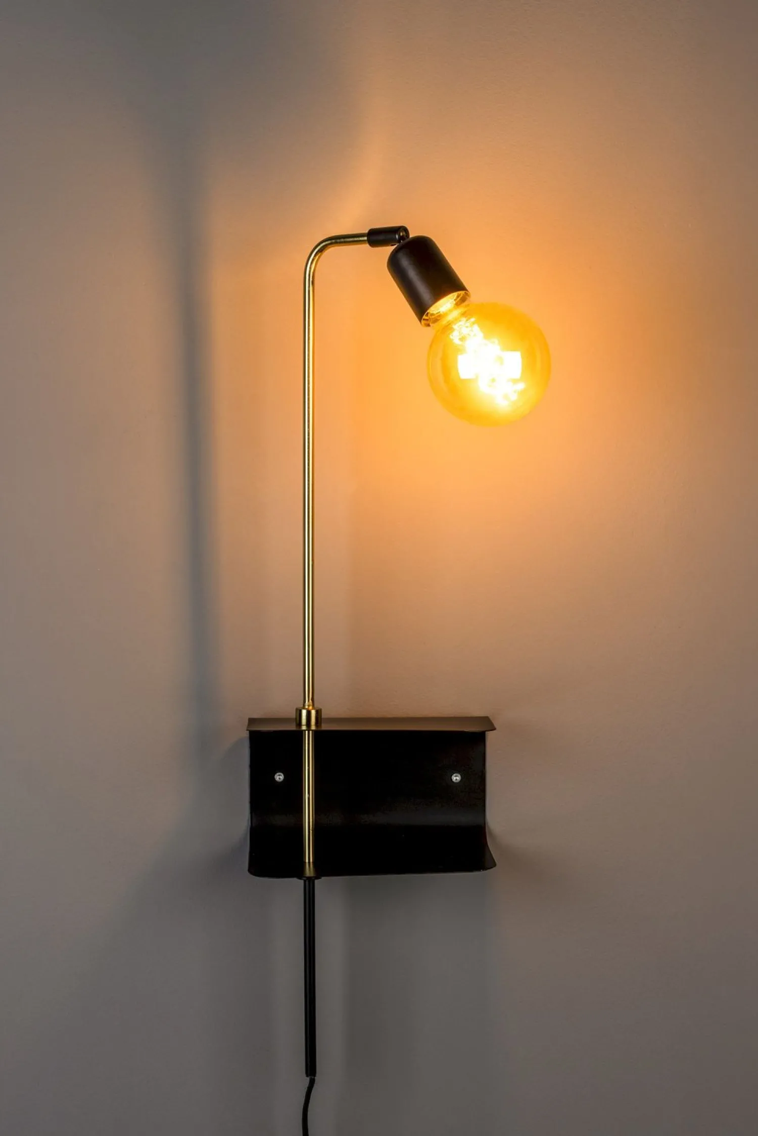 Wandlampen|Wandlampen-Dutchbone Shaw Wandlamp Black