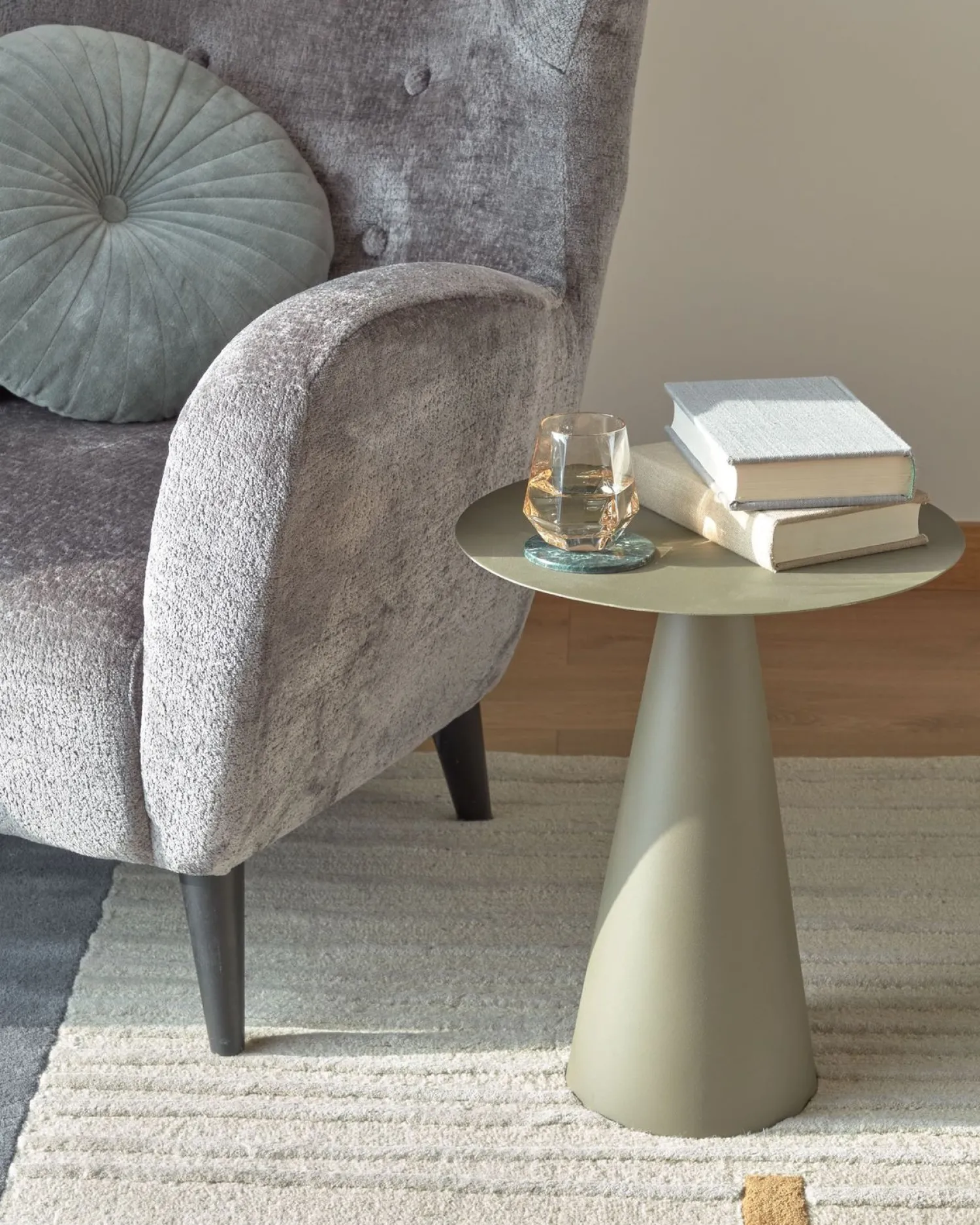 Ronde Bijzettafels-Kave Home Shirel Bijzettafel Groen