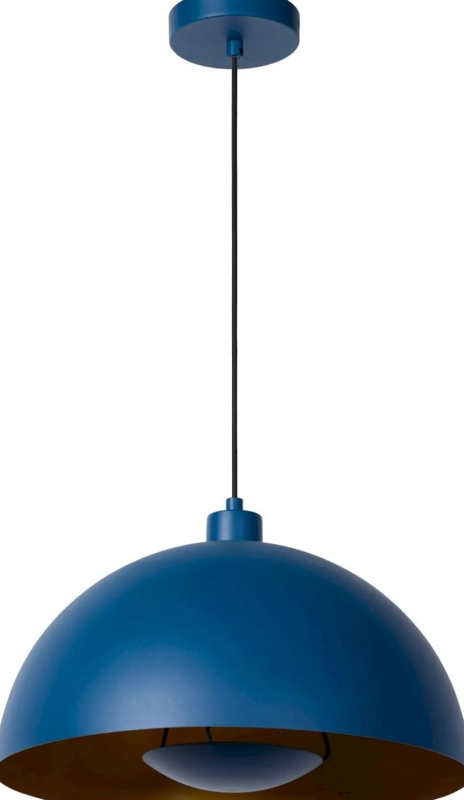 Hanglampen|Hanglampen-Lucide Siemon Hanglamp Blauw, Goud