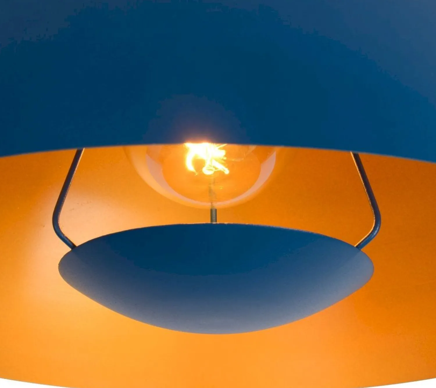 Hanglampen|Hanglampen-Lucide Siemon Hanglamp Blauw, Goud