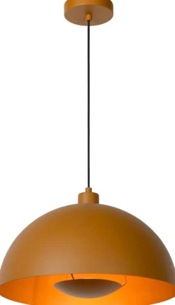 Hanglampen|Hanglampen-Lucide Siemon Hanglamp Okergeel, Goud