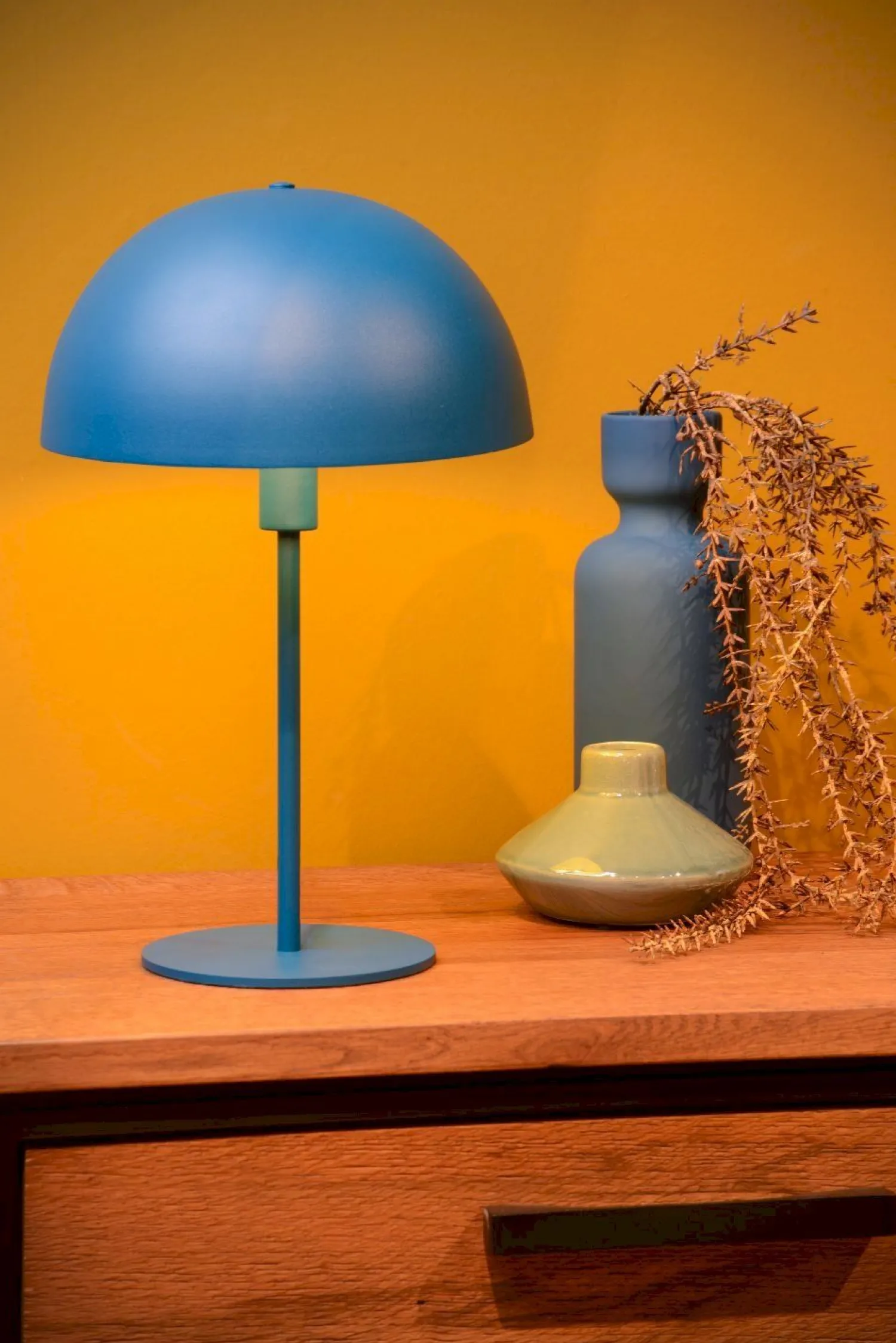 Tafellampen|Tafellampen-Lucide Siemon Tafellamp Blauw, Goud