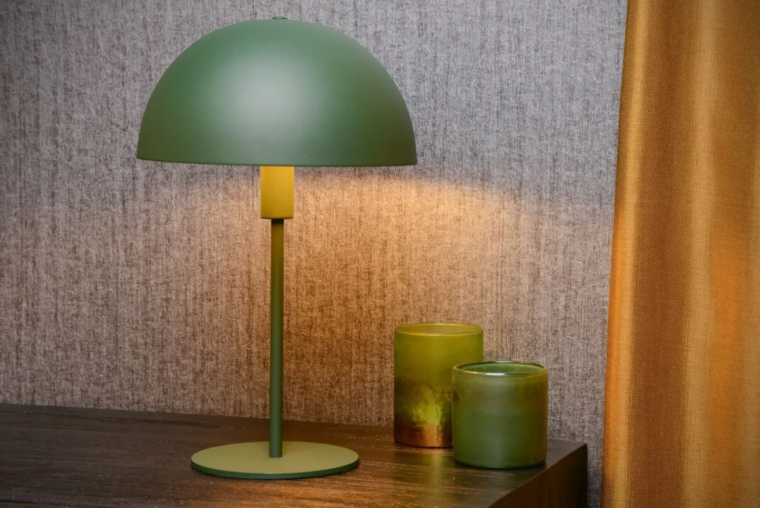 Moderne Tafellampen|Tafellampen-Lucide Siemon Tafellamp Groen, Goud