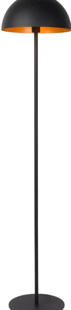 Vloerlampen|Vloerlampen-Lucide Siemon Vloerlamp Zwart, Goud