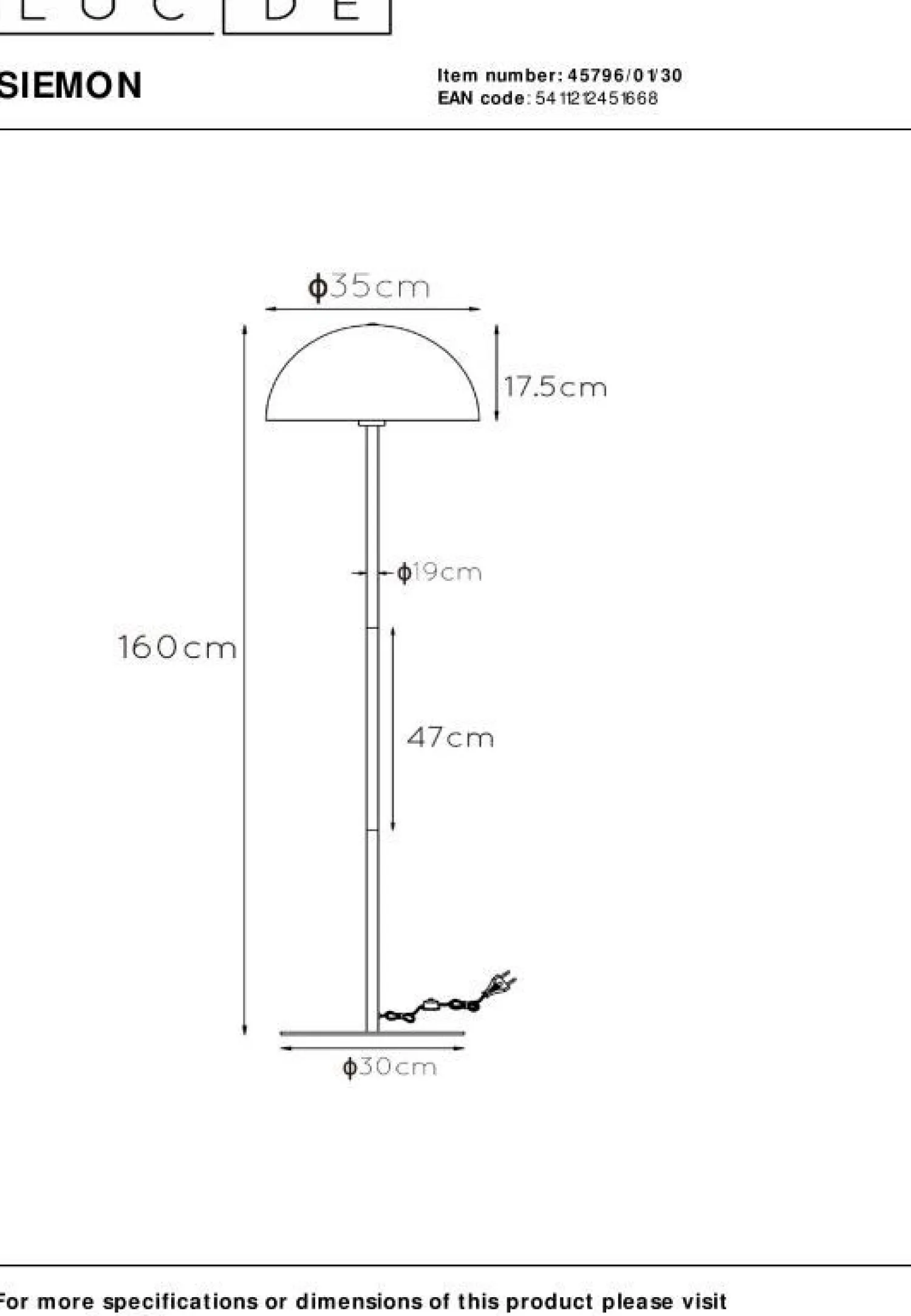 Vloerlampen|Vloerlampen-Lucide Siemon Vloerlamp Zwart, Goud