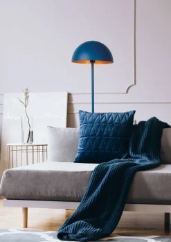 Vloerlampen|Vloerlampen-Lucide Siemon Vloerlamp Blauw, Goud