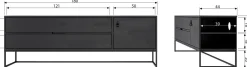 Tv-Meubels-WOOOD Silas Breed Tv-meubel Black Night