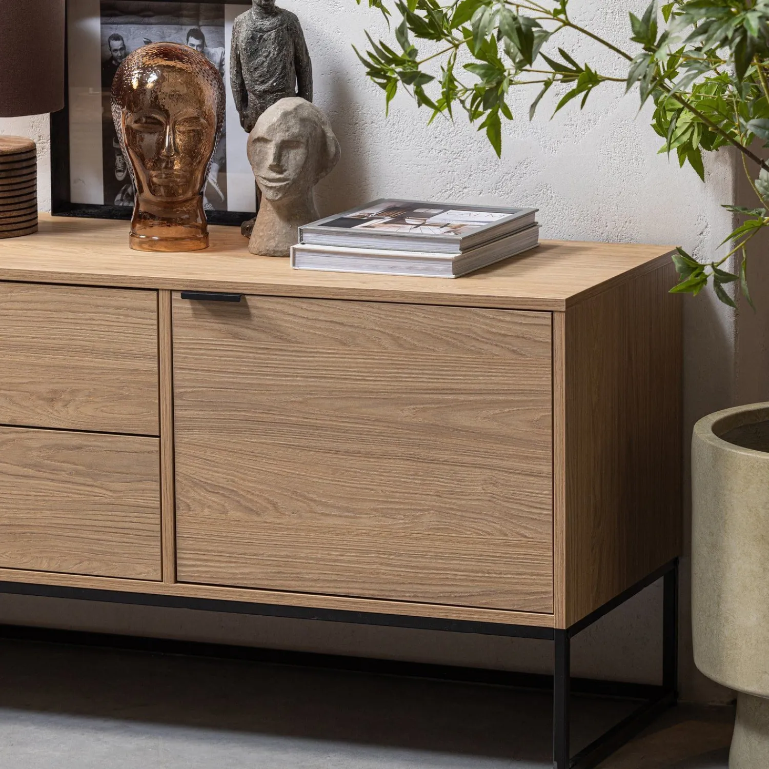 Tv-Meubels-WOOOD Silas Breed Tv-meubel Oak