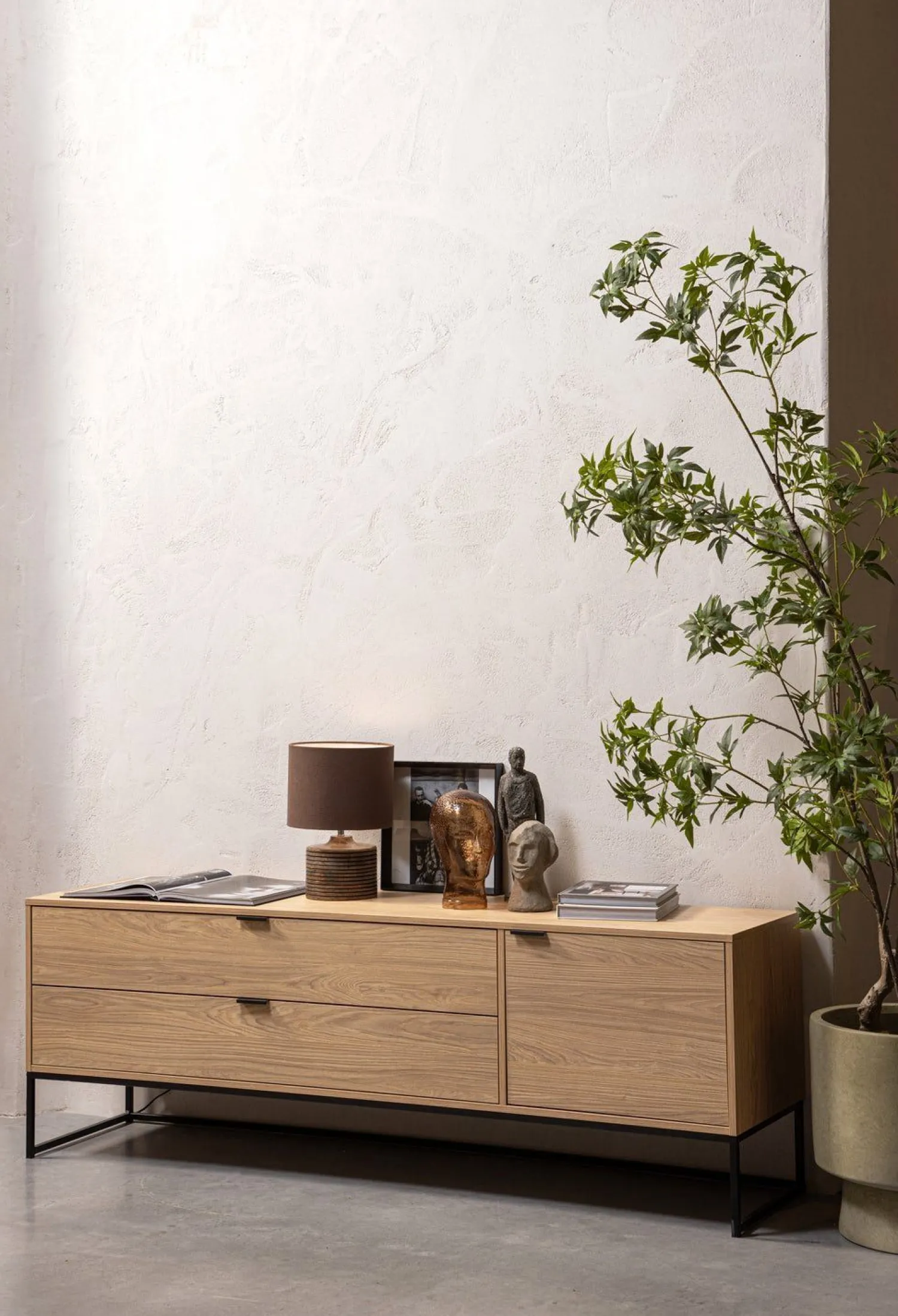 Tv-Meubels-WOOOD Silas Breed Tv-meubel Oak