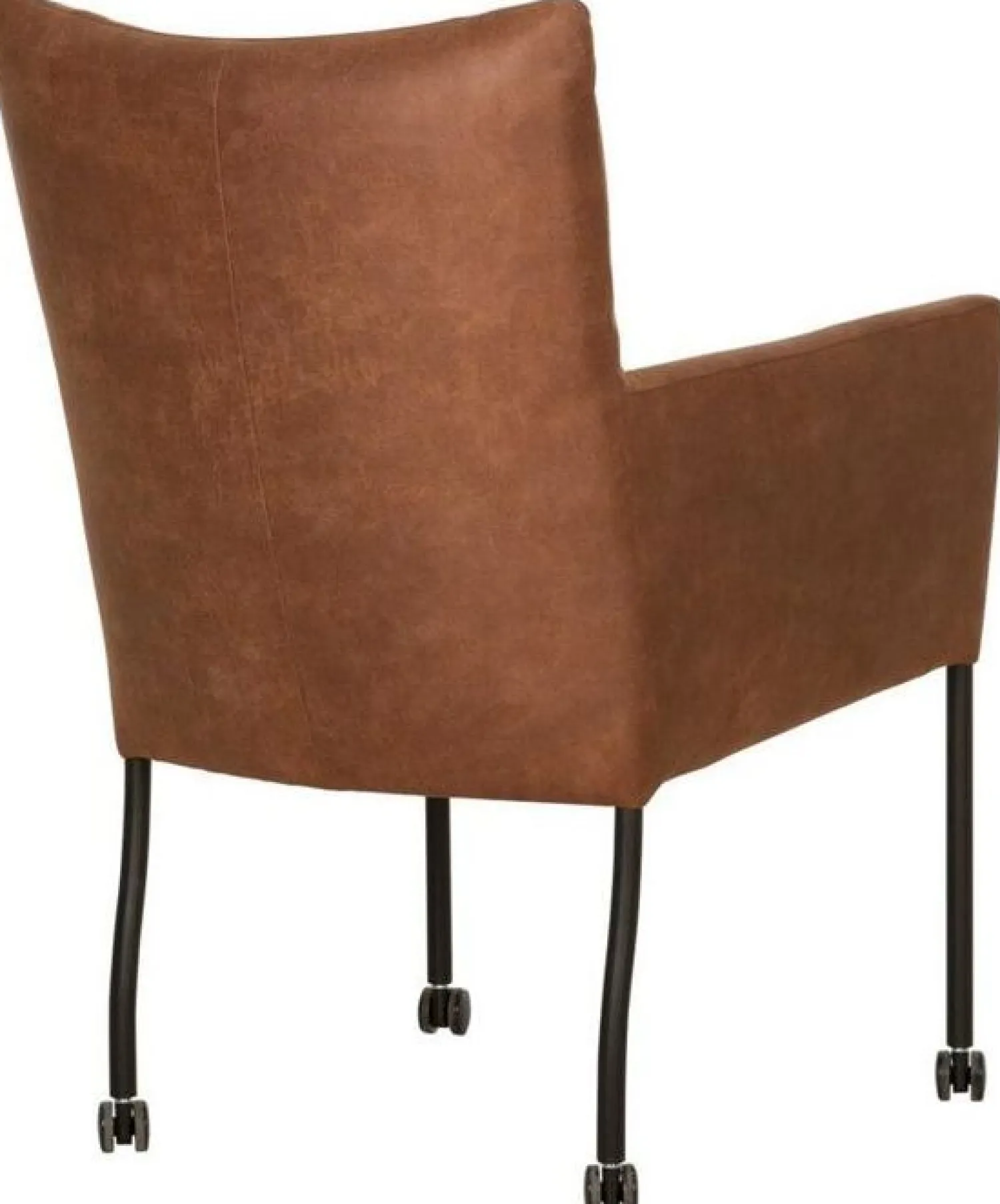 Eetkamerstoelen Met Wieltjes|Eetkamerstoelen Met Armleuning-Eijerkamp Collectie Silke Armstoel Cognac