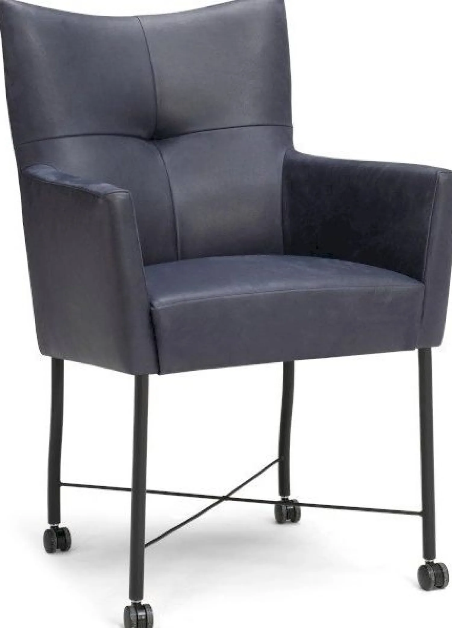 Eetkamerstoelen Met Wieltjes|Eetkamerstoelen Met Armleuning-Eijerkamp Collectie Silke Armstoel Cognac