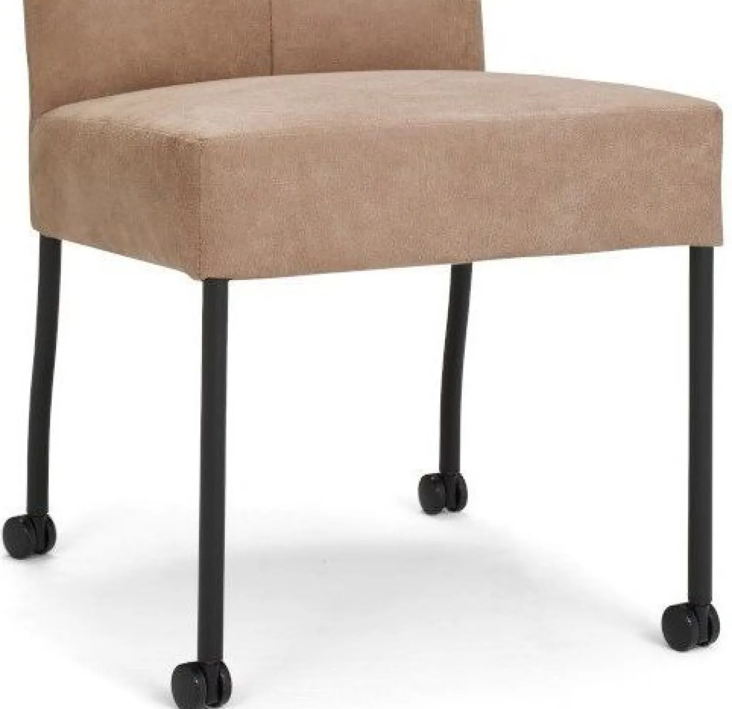Eetkamerstoelen Met Wieltjes|Eetkamerstoelen Zonder Armleuning-Eijerkamp Collectie Silke Eetkamerstoel Cognac