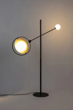 Design Vloerlampen|Vloerlampen-Zuiver Sirius Vloerlamp Zwart, Goud