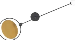 Design Wandlampen|Wandlampen-Zuiver Sirius Wandlamp Zwart, Goud