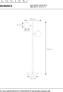 Vloerlampen|Vloerlampen-Lucide Skanska Vloerlamp Wit
