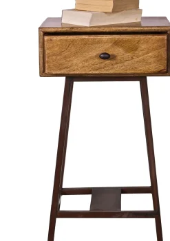 Houten Bijzettafels|Industriële Bijzettafels-WOOOD Skybox Bijzettafel Naturel