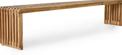 Zitbanken-HKLIVING Slatted XL Bank Natural teak