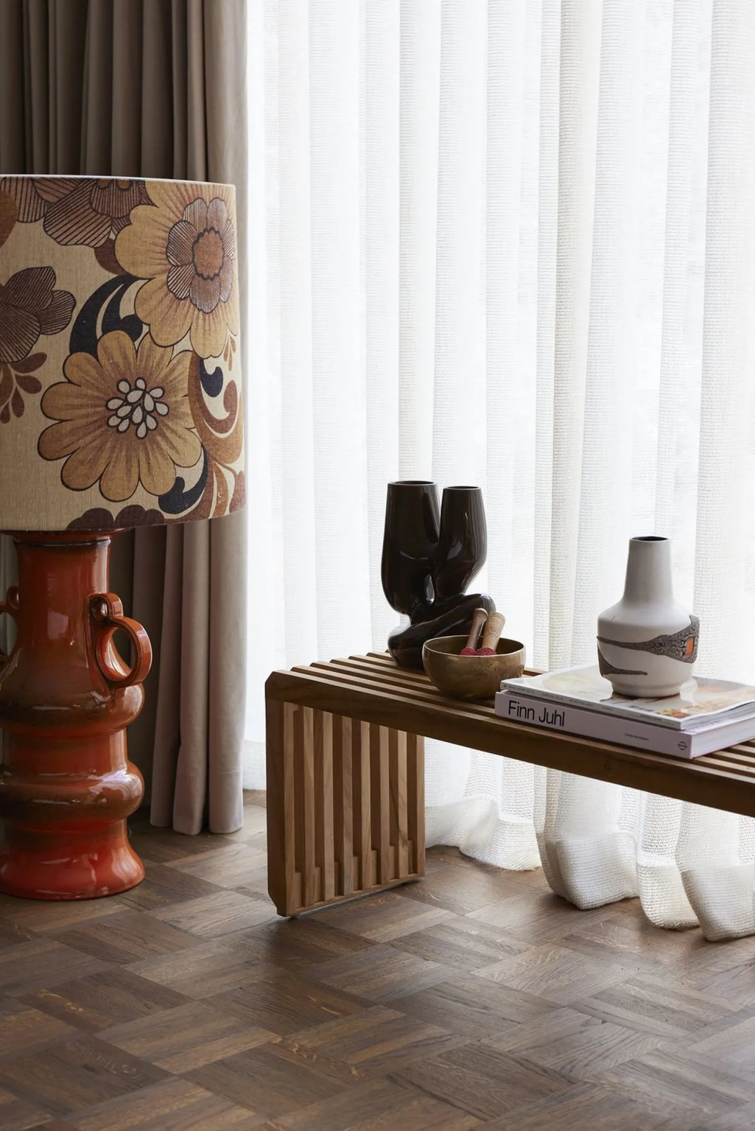 Zitbanken-HKLIVING Slatted XL Bank Natural teak