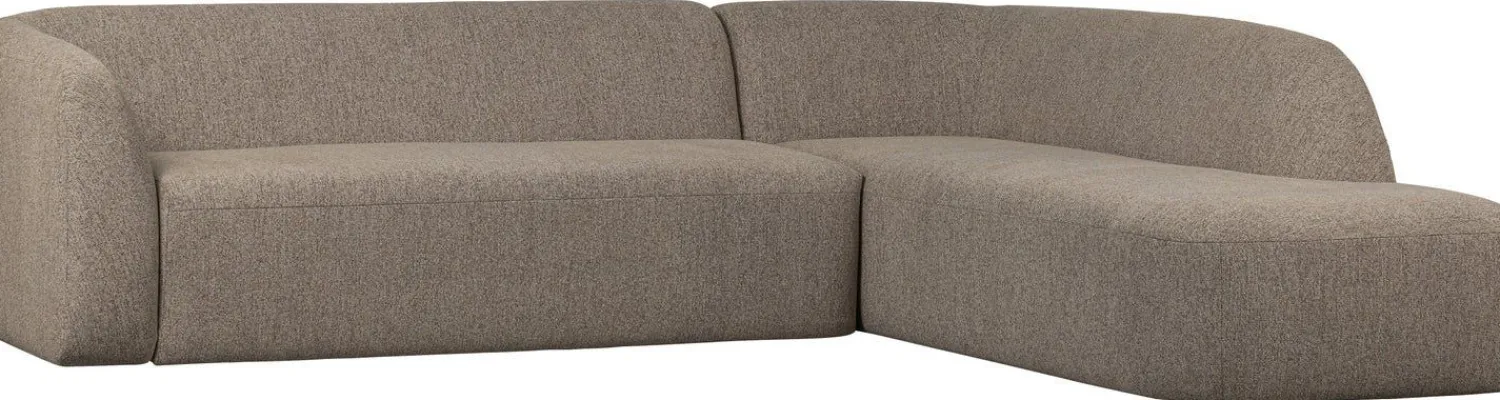 Hoekbanken-WOOOD Sloping Hoekbank Light Brown Melange