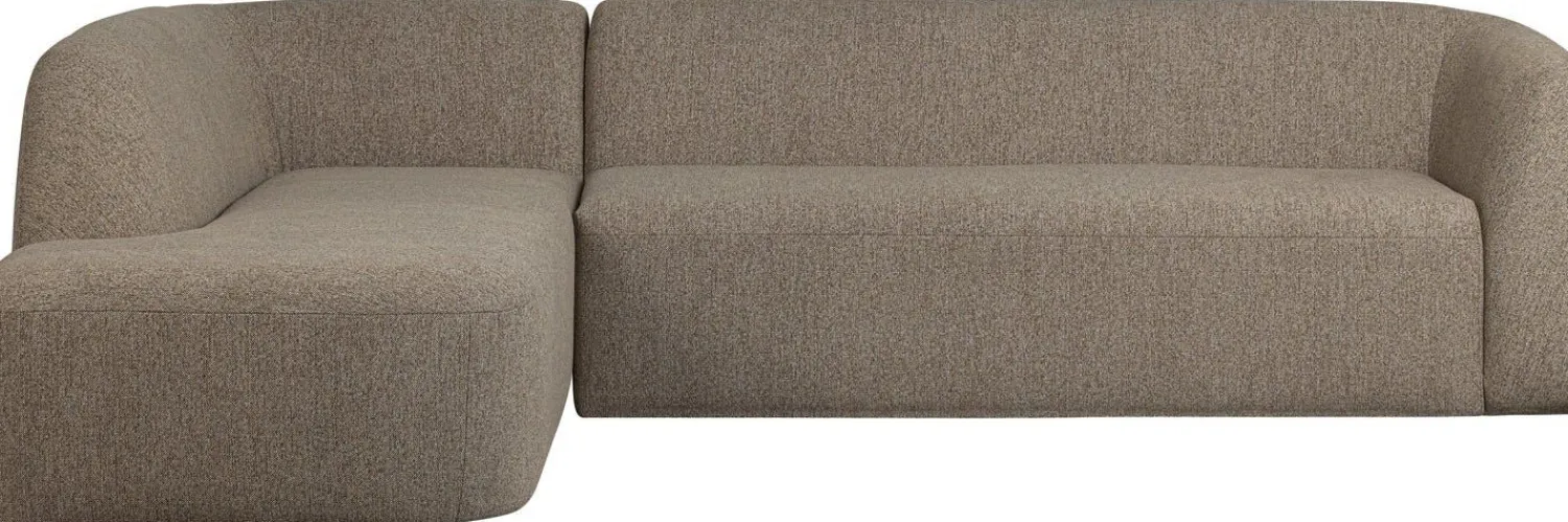 Hoekbanken-WOOOD Sloping Hoekbank Light Brown Melange