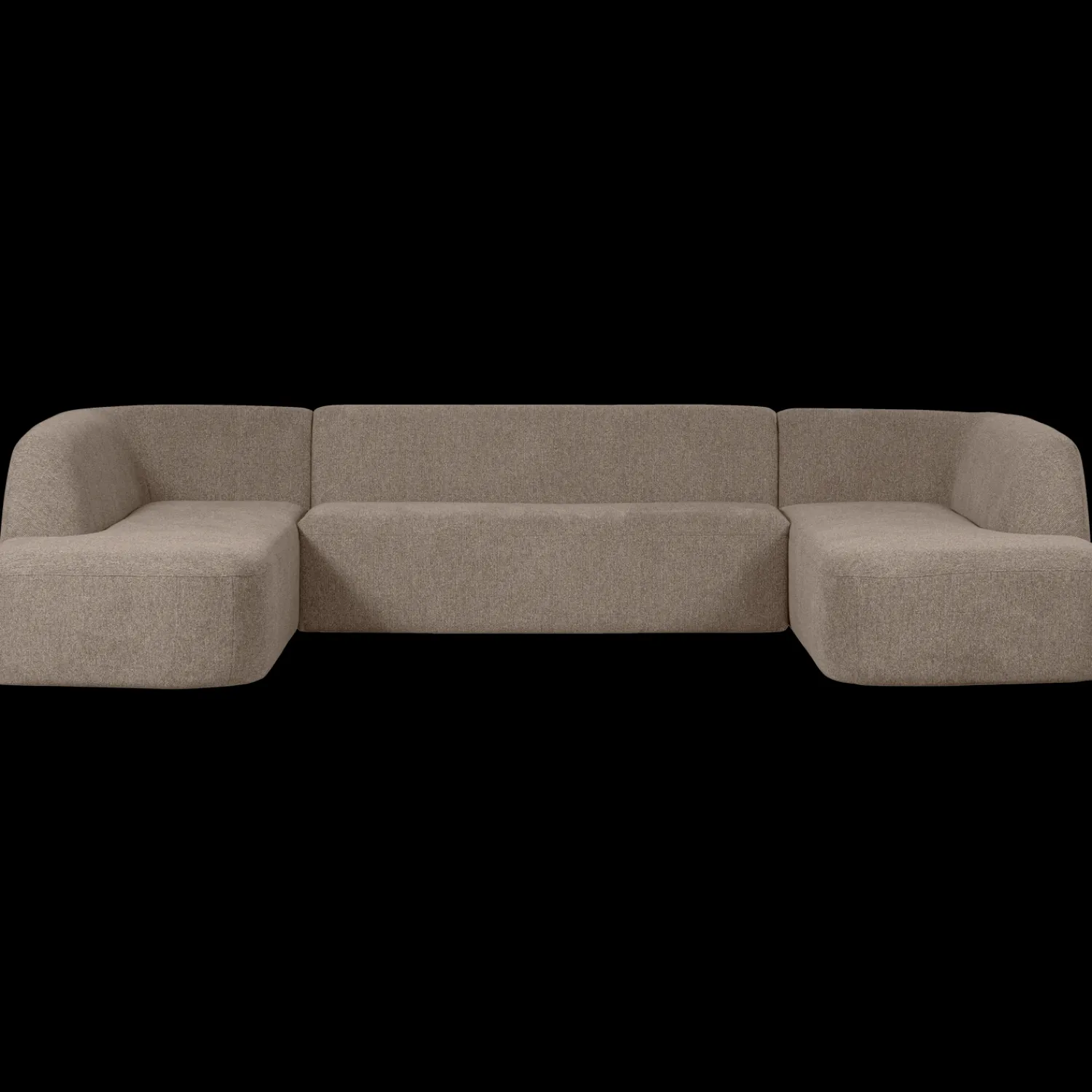 U-Banken-WOOOD Sloping U-bank Light Brown Melange