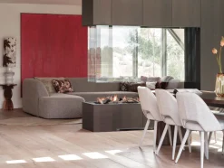 U-Banken-WOOOD Sloping U-bank Grey Melange