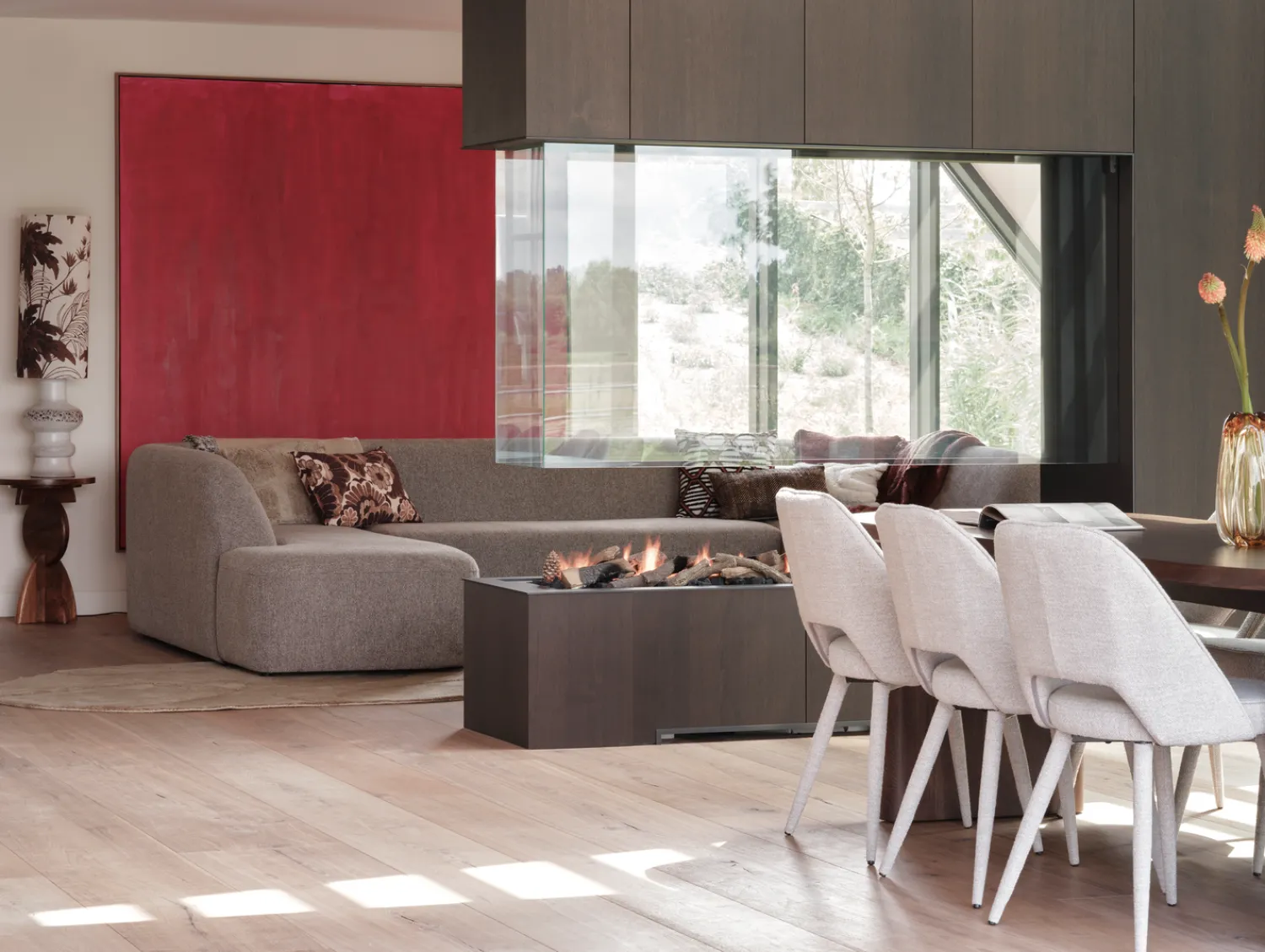 U-Banken-WOOOD Sloping U-bank Grey Melange