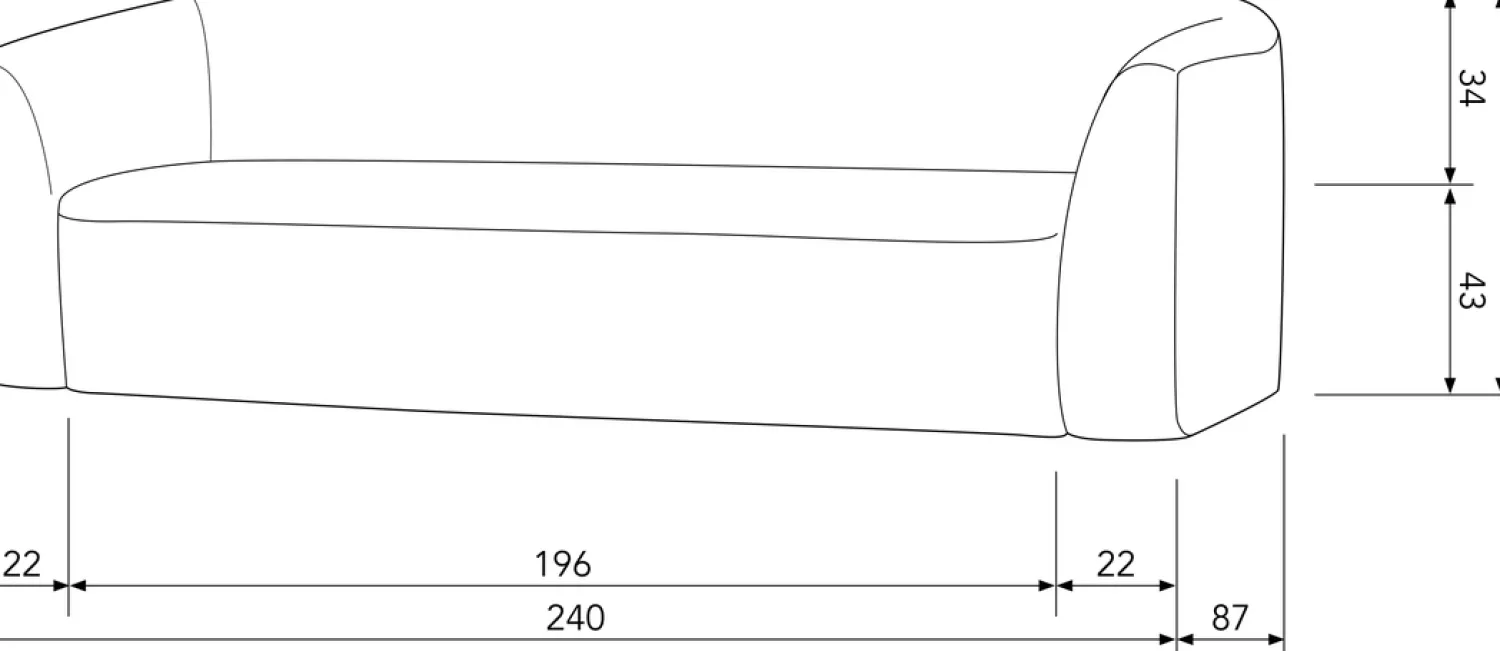Zitbanken-WOOOD Sloping 3-Zitsbank Grey Melange