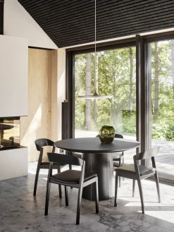 Houten Eettafels|Uitschuifbare Eettafels-Skovby SM33 Uitschuiftafel Zwart