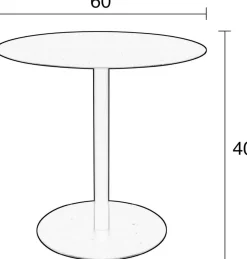 Ronde Bijzettafels-Zuiver Snow Round M Bijzettafel Black
