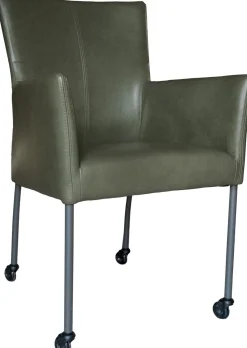 Eetkamerstoelen Met Wieltjes|Eetkamerstoelen Met Armleuning-Movani Soho Eetkamerstoel Rood