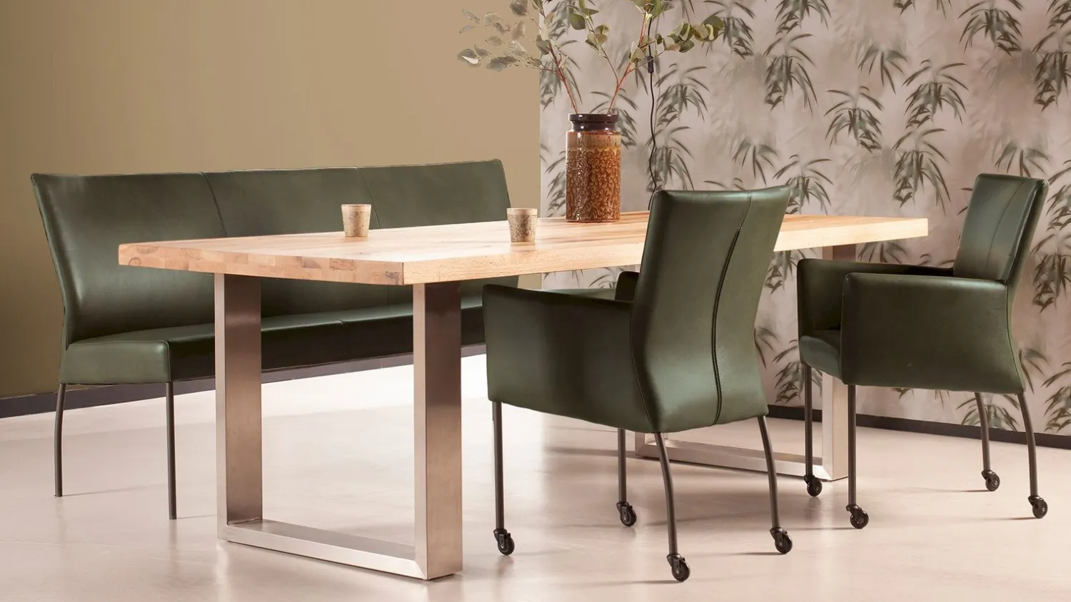 Eetkamerstoelen Met Wieltjes|Eetkamerstoelen Met Armleuning-Movani Soho Eetkamerstoel Rood