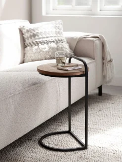 Industriële Bijzettafels|Ronde Bijzettafels-DTP Home Soho Laptoptafel Bruin, Zwart