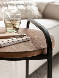 Industriële Bijzettafels|Ronde Bijzettafels-DTP Home Soho Laptoptafel Bruin, Zwart