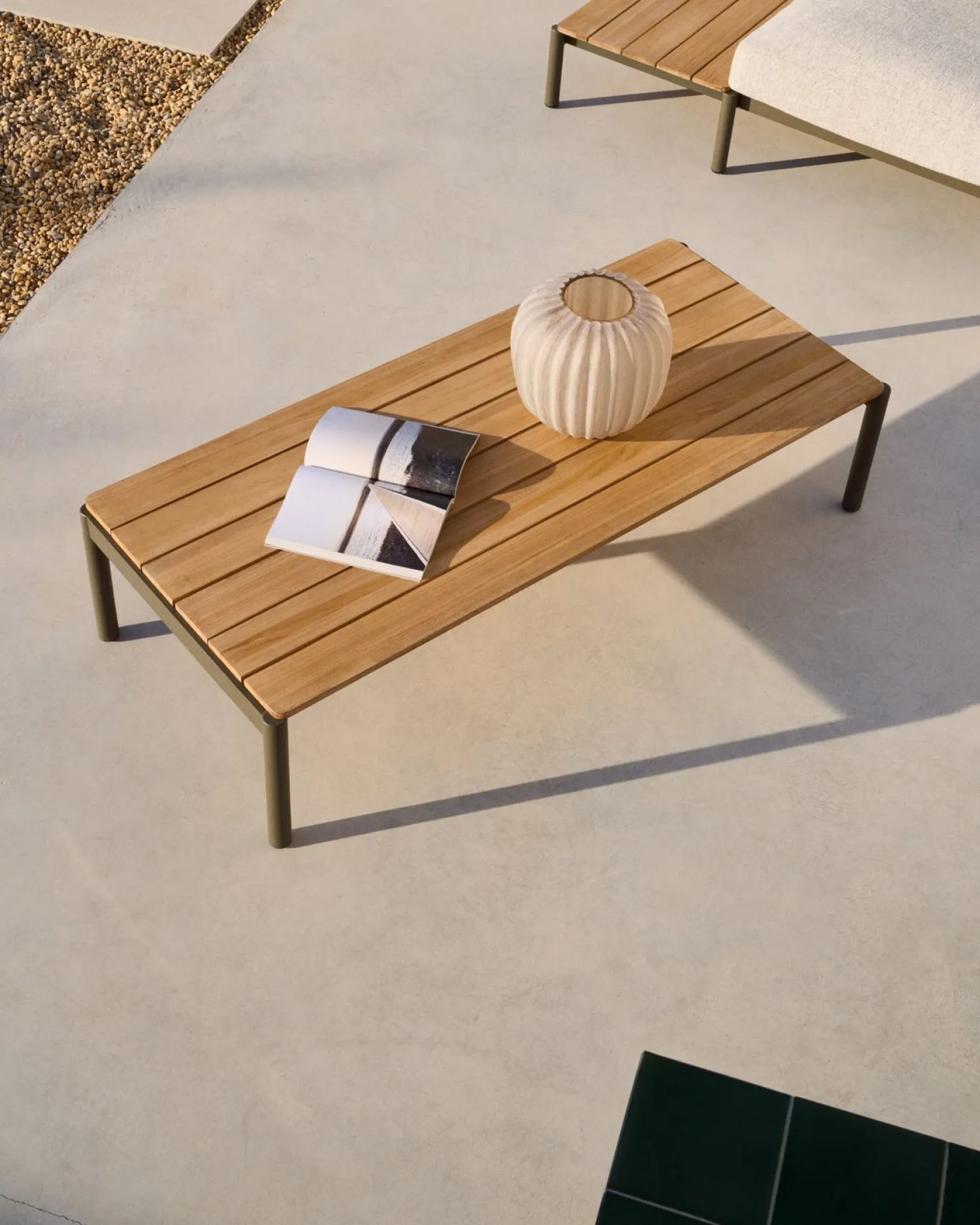 Tuintafels|Houten Salontafels-Kave Home Sorells Outdoor Houten Salontafel Naturel