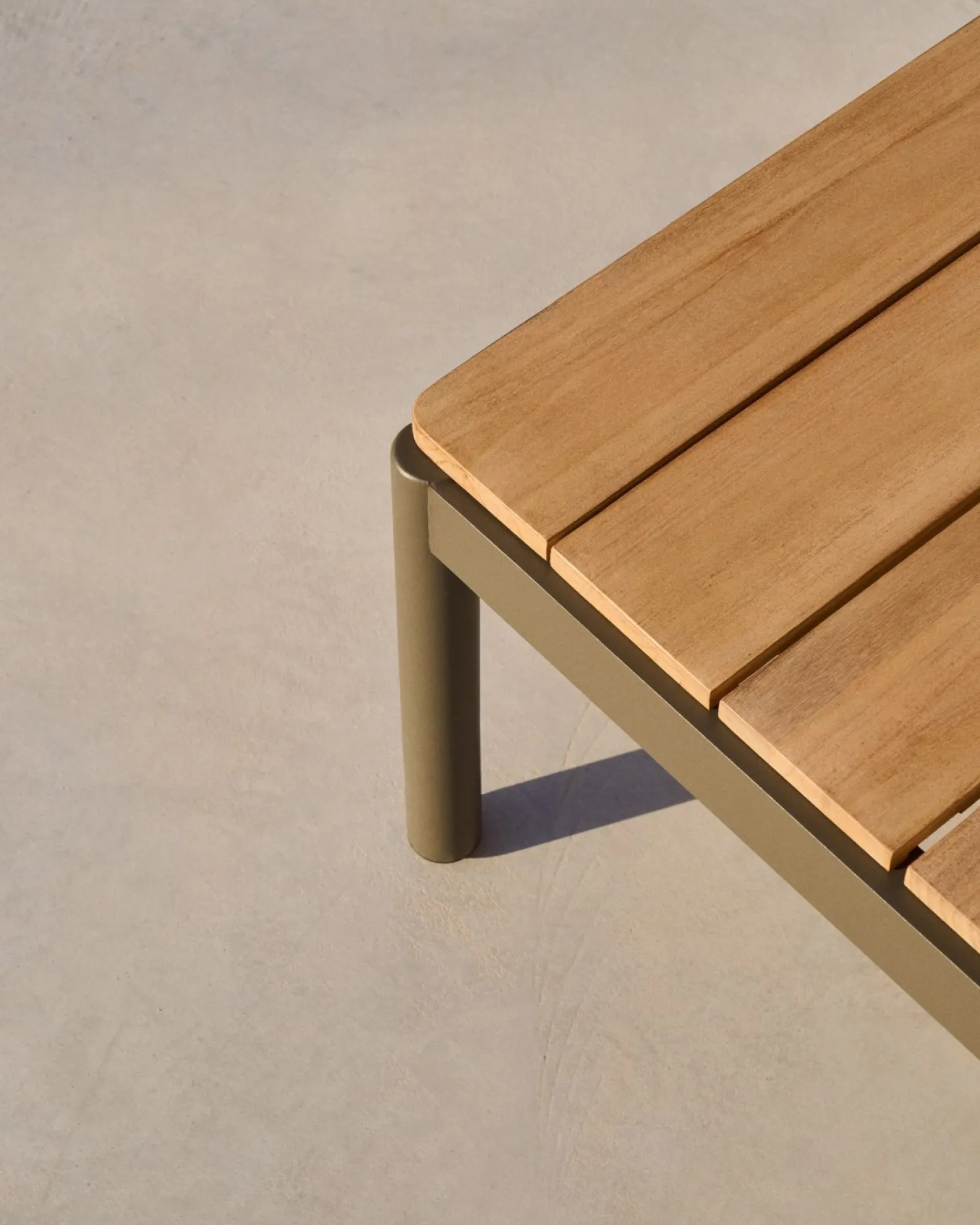Tuintafels|Houten Salontafels-Kave Home Sorells Outdoor Houten Salontafel Naturel