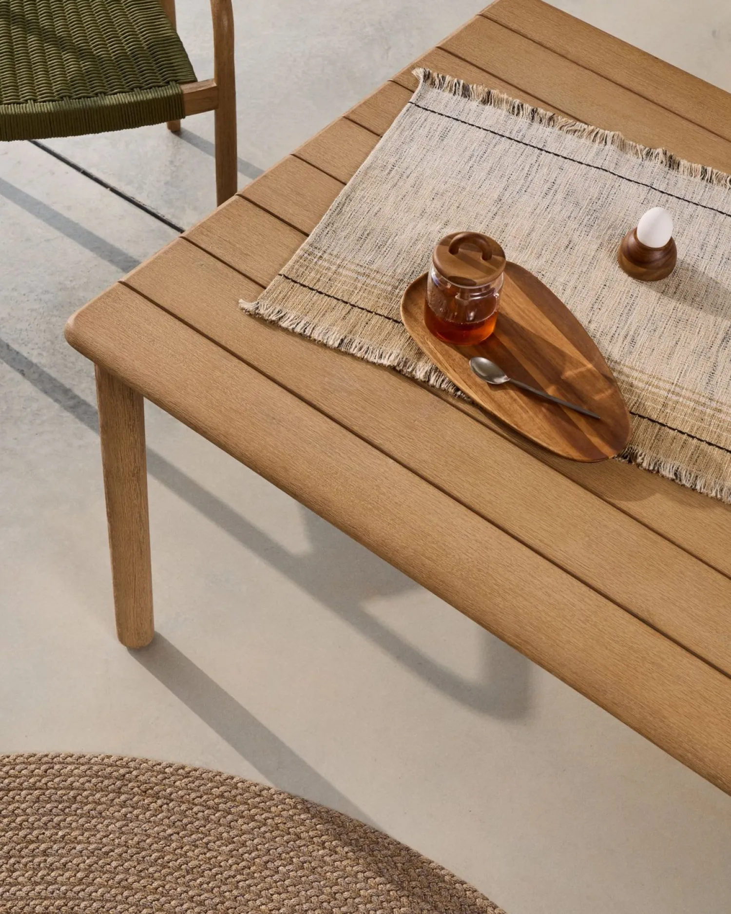 Tuintafels|Houten Eettafels-Kave Home Sori Outdoor Eettafel Naturel