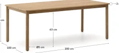 Tuintafels|Houten Eettafels-Kave Home Sori Outdoor Eettafel Naturel