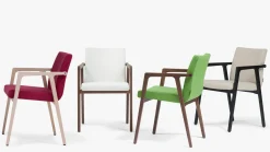 Design Stoelen|Eetkamerstoelen Zonder Armleuning-Harvink Splinter Eetkamerstoel Groen, Bruin