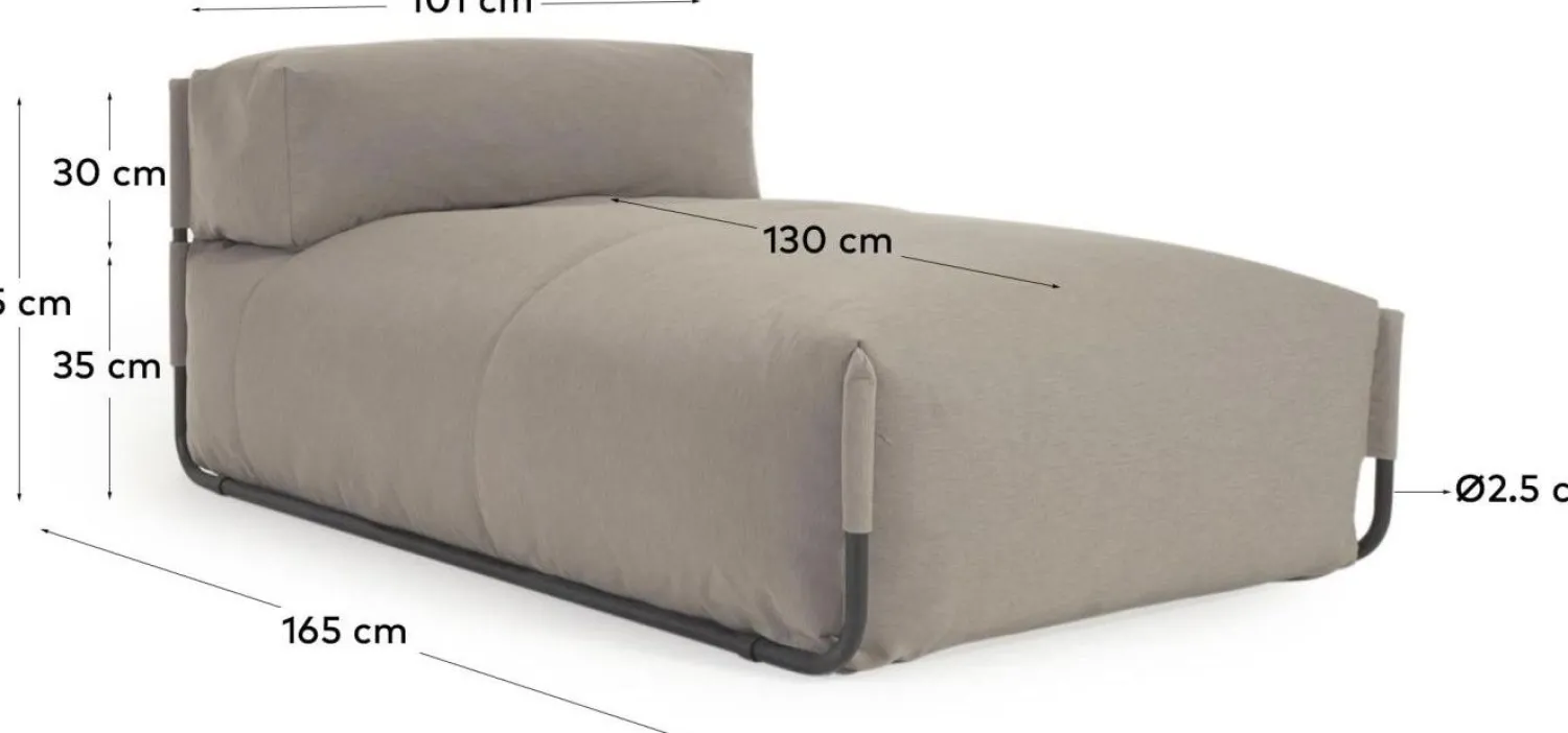 Tuinstoelen-Kave Home Square Outdoor Chaise Longue Groen