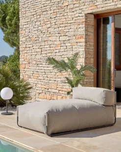 Tuinstoelen-Kave Home Square Outdoor Chaise Longue Groen