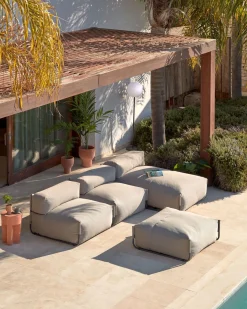 Tuinstoelen-Kave Home Square Outdoor Chaise Longue Groen