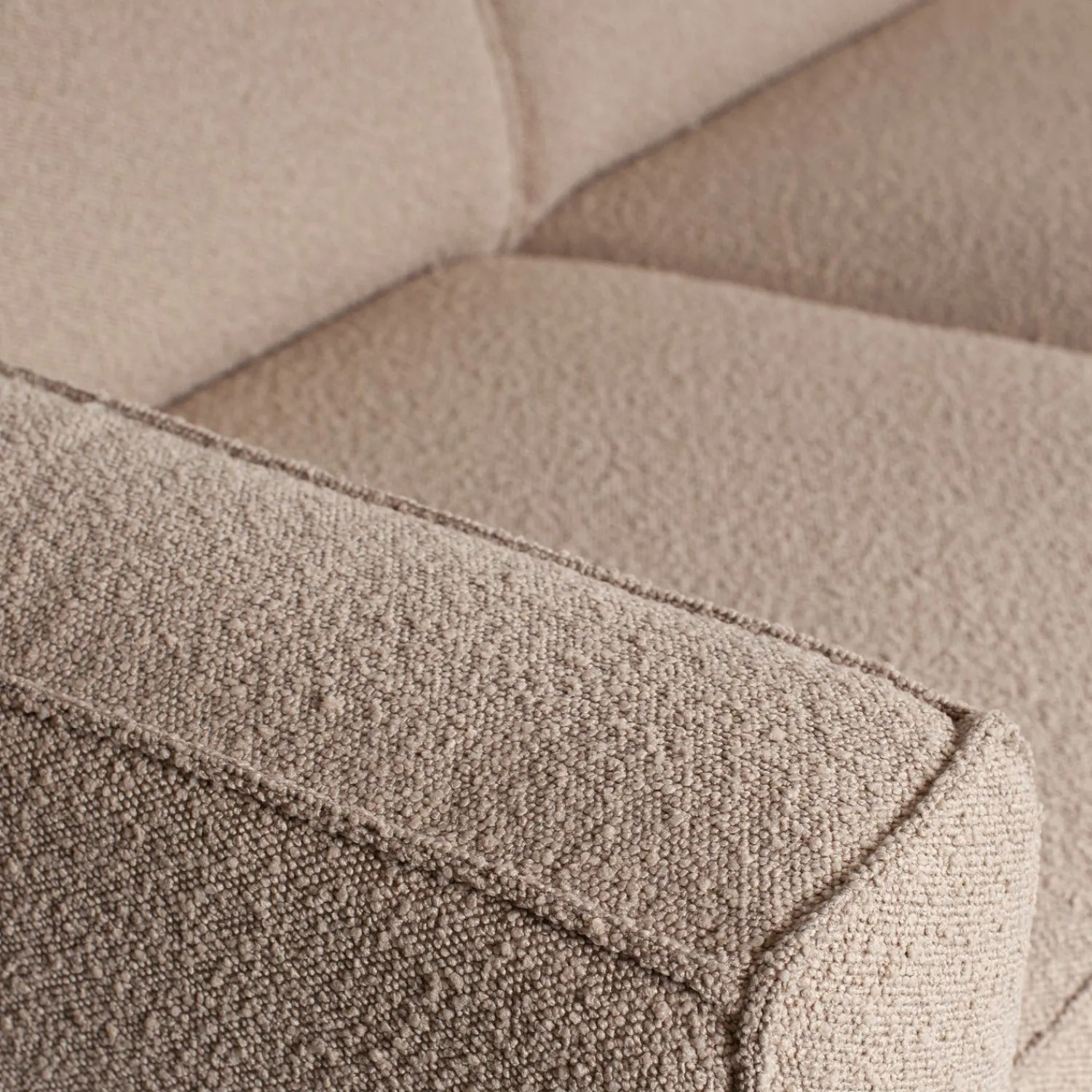 Zitbanken-WOOOD Statement Bouclé 3-Zitsbank Beige